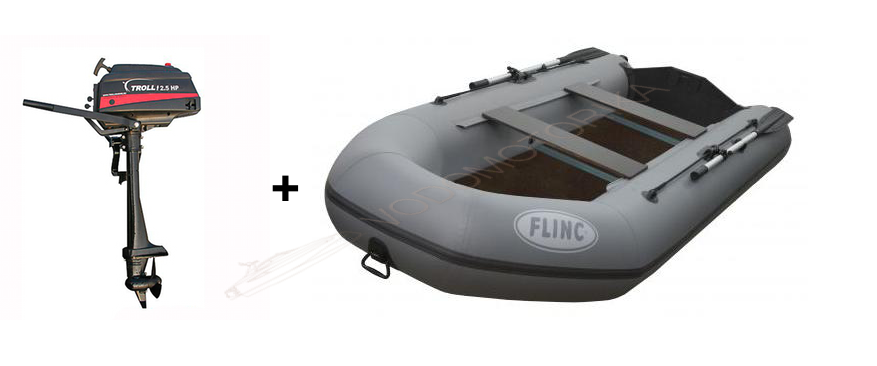 Комплект лодка FLINC FT320L и 2-х тактный мотор Troll 2.5HP